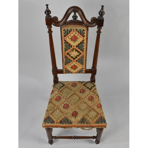 550 - A Victorian Mahogany Framed Tapestry Backed and Seated Child's Chair