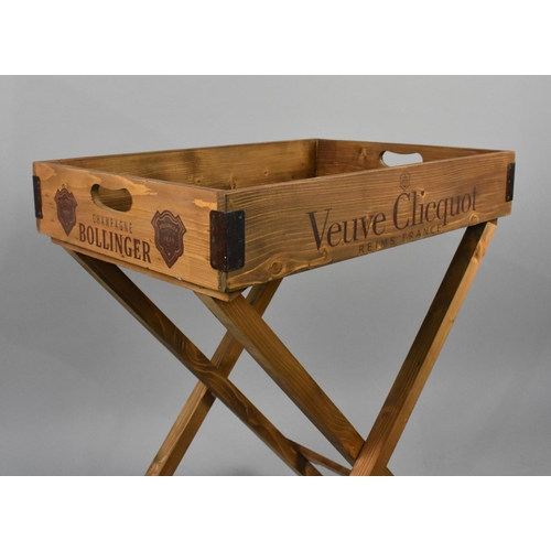 91 - A Reproduction Butlers Tray on Stand Inscribed for Moet and Chandon and Veuve Clicquot Champagne, 65... 