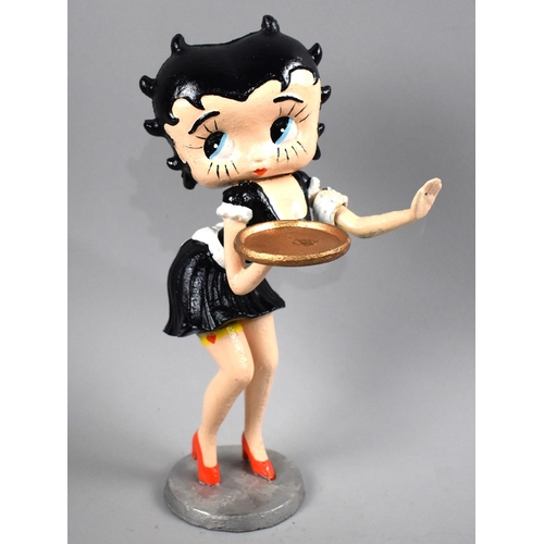 94 - A Reproduction Painted Cast Iron Study of Betty Boop, 30cms High