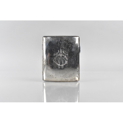 388 - A Late Victorian Silver Cigarette Case, London Hallmark 1895, the Front with Monogram WC, 7x8.5cm, 7... 