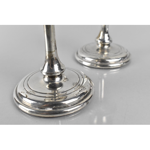 392 - A Pair of George V Silver Candlesticks by Walker & Hall, the Sticks with Drip Drip Tray, Tapering Su... 