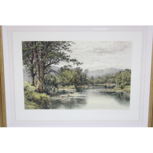 299 - A Large Gilt Framed Print, Where Brook and River Meet After the Original by BW Leader 1899 and Engra... 