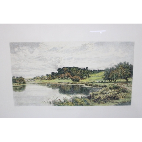 307 - A Framed Print of a Coloured Engraving, The Wooded Banks of the Thames after the Original by BW Lead... 