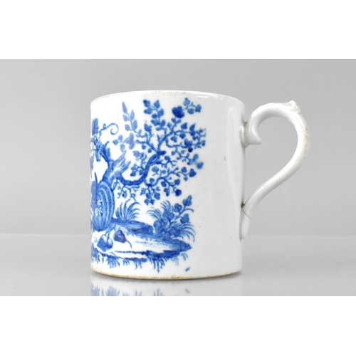 362 - A 19th Century Blue and White Tankard with Parrot Pecking Fruit Pattern Decoration, 8cm high