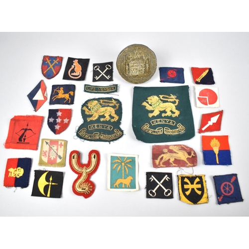 106 - A Collection of Various Cloth Badge and Patches to include Bowling Association, Desert Rat, Cross Ke... 