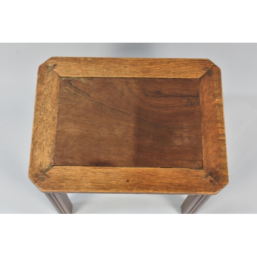 116 - An Early/Mid 20th Century Oak Small Table/Stool, Rectangular Canted Top Measuring 41x30.5x38.5cms Hi... 