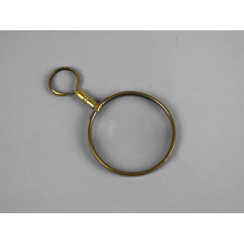 126 - A Late 19th/Early 20th Century Silver Plate on Brass Pocket Magnifying Glass, 9cms Long