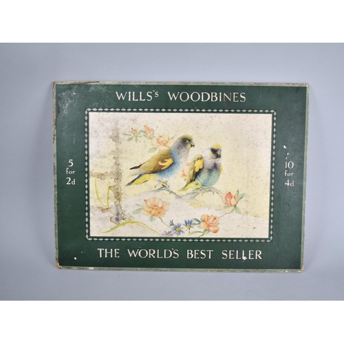 133 - A Vintage Wills's Woodbines Cardboard Advertising Sign, The Worlds Best Seller, 50cms by 38cms High