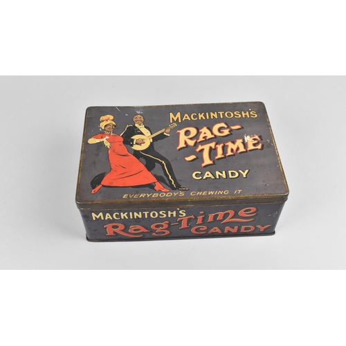 145 - A Vintage Mackintosh Tin, Mackintosh's Rag-Time Candy 'Everybody's Chewing It', 25x16x9cms High