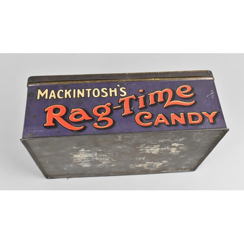 145 - A Vintage Mackintosh Tin, Mackintosh's Rag-Time Candy 'Everybody's Chewing It', 25x16x9cms High