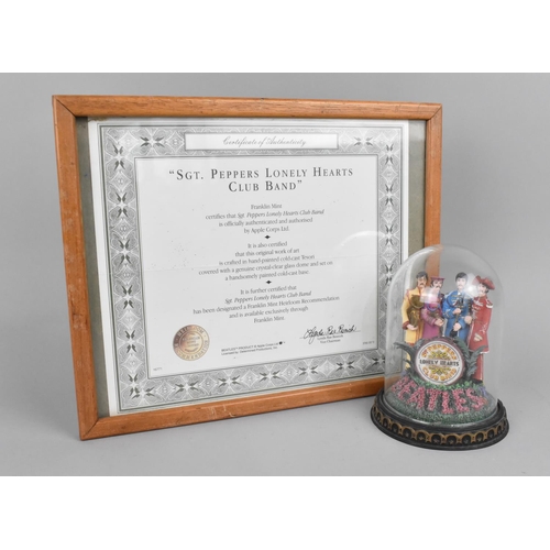 150 - A Franklin Mint Limited Edition Beatles Sgt. Peppers Lonely Hearts Club Band Group under Glass Dome,... 