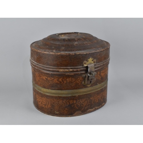 164 - A 19th Century Scumble Glazed Tin Hat Box, 30cms High