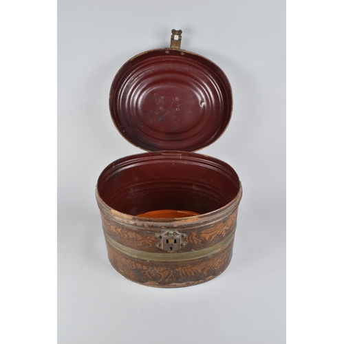 164 - A 19th Century Scumble Glazed Tin Hat Box, 30cms High