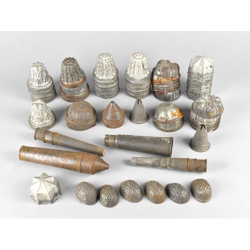 171 - A Collection of Various Early 20th Century Tin Biscuit Moulds, Chocolate Moulds Etc to include Walnu... 