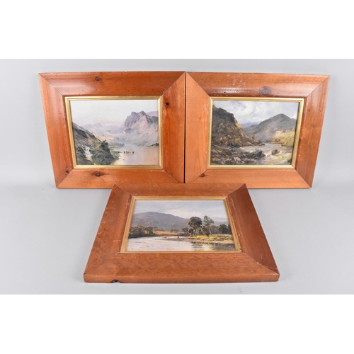 190 - Three Framed Textured Prints, Highland Scenes, Frames Measuring 34.5x29.5cms High