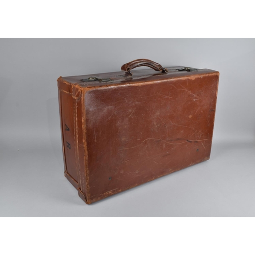 225 - A Vintage Leather Travelling Case, 60cms Wide