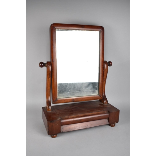 228 - A Victorian Mahogany Framed Dressing table Mirror with Single Drawer Base, Missing One Foot, 58cms H... 