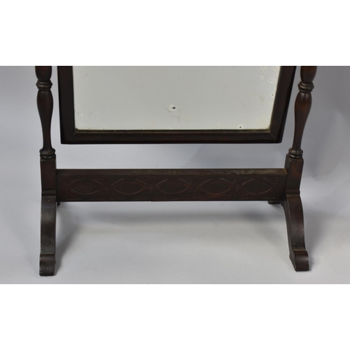 230 - A Late Victorian Mahogany Framed Swing Dressing Table Mirror, 61cms High, Spindle Supports