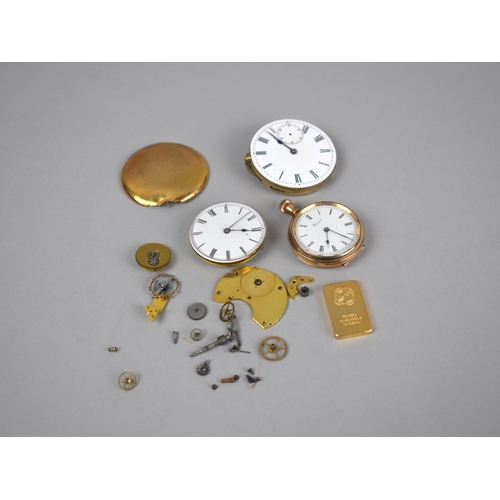 278 - A Collection of Various Pocket Watch Parts, Cases, Enamelled Faces Etc