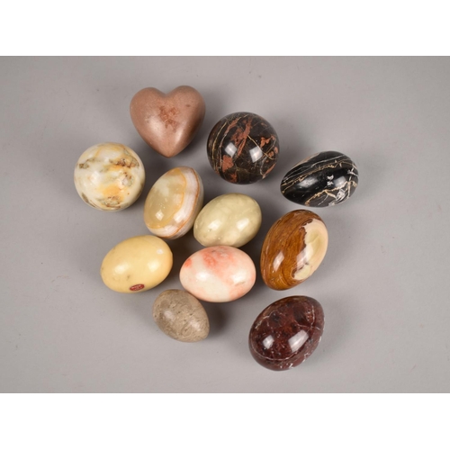 290 - A Collection of Various Polished Stone Eggs