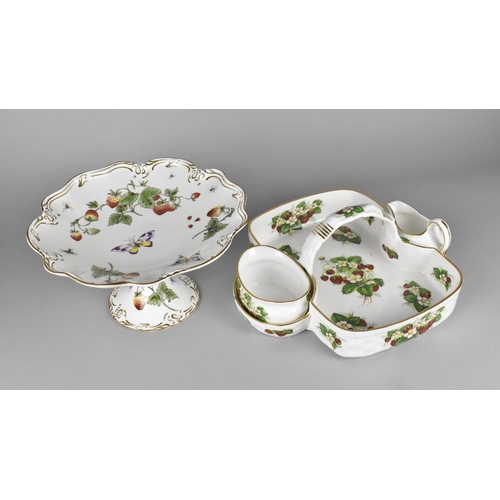 296 - A Hammersley Strawberry Ripe Pattern Strawberry Set Together with a Coalport Strawberry Tazza