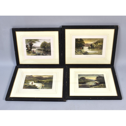 300 - A Set of Four Framed Fishing Prints, Choosing the Fly, 'Casting The Fly', 'A Tense Moment' and 'Weig... 