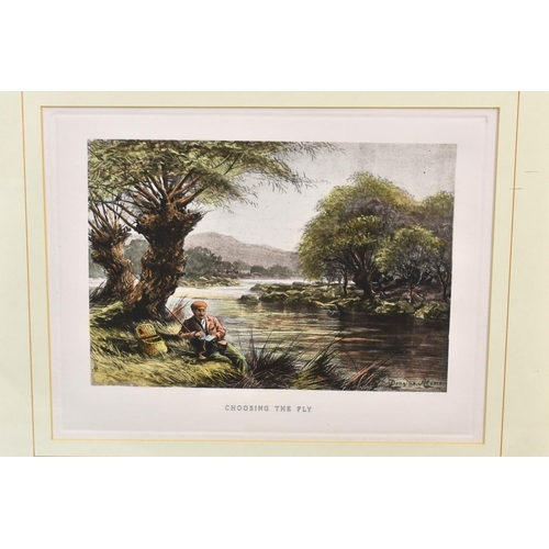 300 - A Set of Four Framed Fishing Prints, Choosing the Fly, 'Casting The Fly', 'A Tense Moment' and 'Weig... 