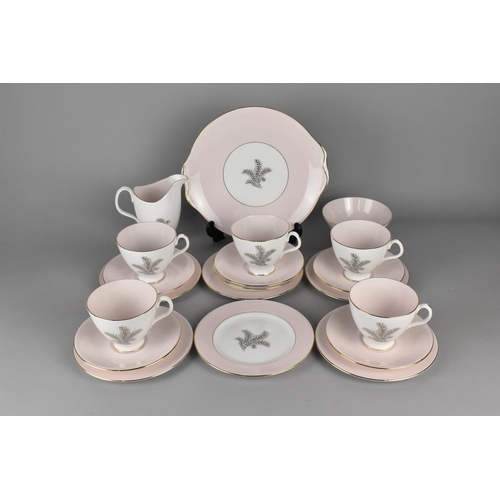 304 - A Royal Albert Sugar Candy Tea Set to Comprise Five Cups, Milk Jug, Sugar Bowl, Six Side Plates and ... 