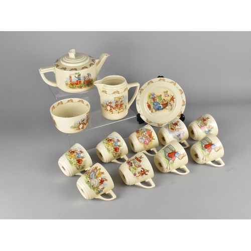 305 - A Royal Doulton Bunnykins Tea Set to Comprise Teapot, One Side Plate, Sugar Bowl, Milk Jug and Nine ... 