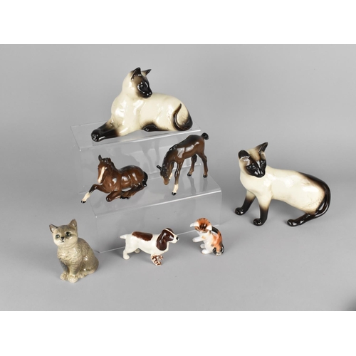 323 - A Collection of Beswick and Royal Doulton Animals to Comprise Beswick Cats, Royal Doulton Foals, Bes... 