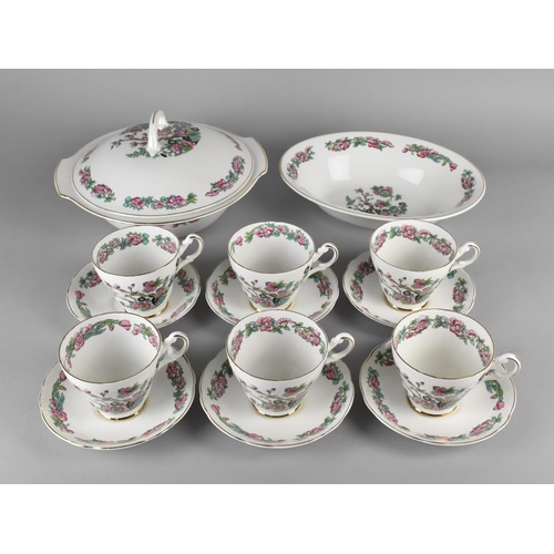 327 - An Argyle Indian Tree Tea Set for Six Together with Tureen and Bowl