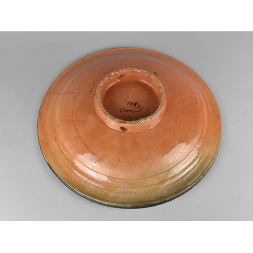 340 - An Israeli Terracotta Glazed Charger, 26cms Diameter (Condition issues)