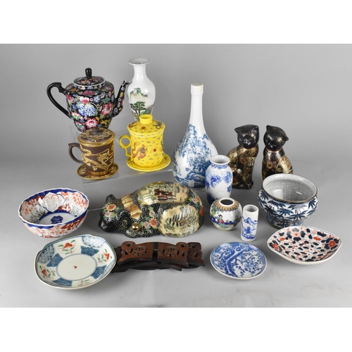 349 - A Collection of Various Oriental Items to comprise Chinese Porcelain Enamelled Teapot Decorated with... 