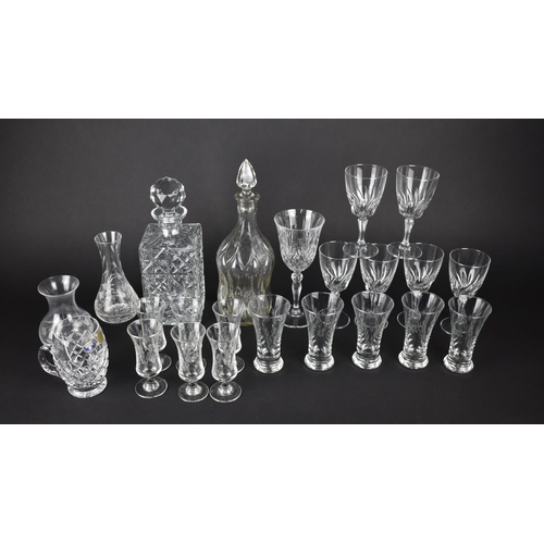 355 - A Collection of Cut and Moulded Glassware to Comprise Spirit Decanter, Drinking Glasses etc