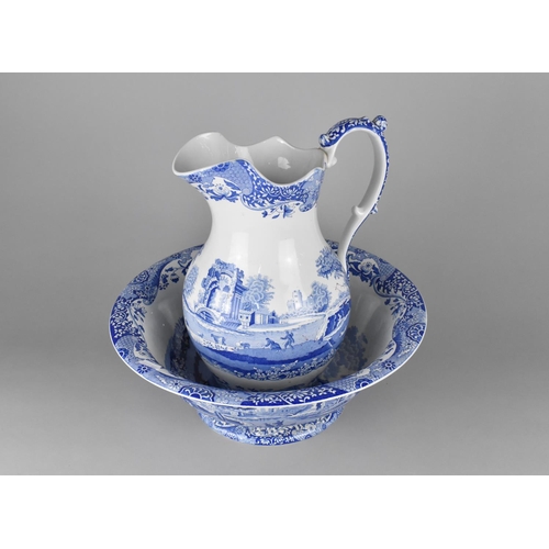 361 - A Spode Italian Blue and White Jug and Bowl Set