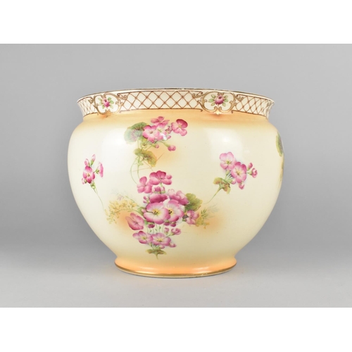 369 - A Blush Ivory Style Decorated Jardiniere