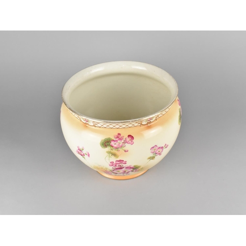 369 - A Blush Ivory Style Decorated Jardiniere