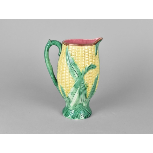 372 - A 19th Century Majolica Sweetcorn Jug, 17cms High (Condition Issues)