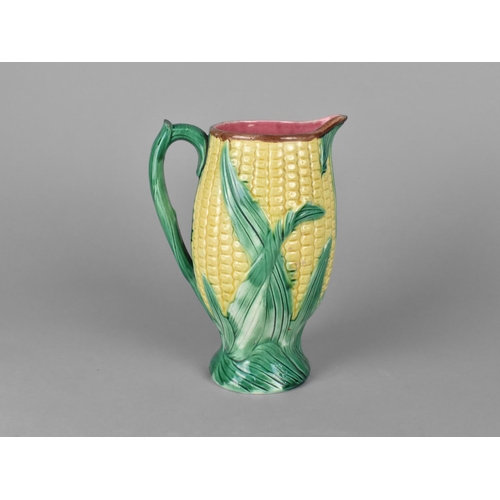 372 - A 19th Century Majolica Sweetcorn Jug, 17cms High (Condition Issues)