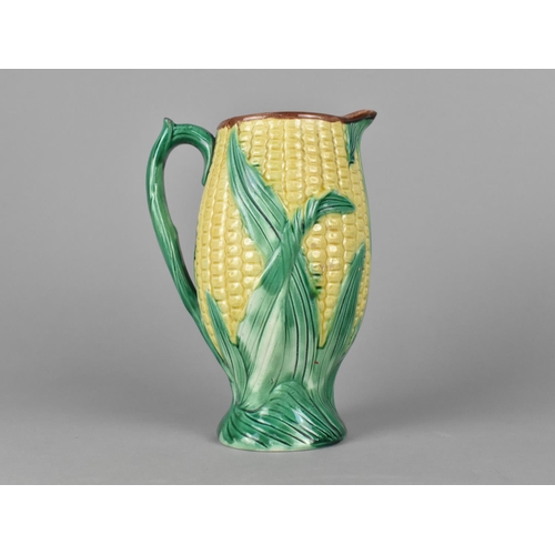 372 - A 19th Century Majolica Sweetcorn Jug, 17cms High (Condition Issues)