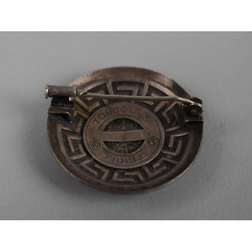 402 - An Early 20th Century Toujours Fidele Brooch of Circular Form Decorated with Greek Key and Central F... 