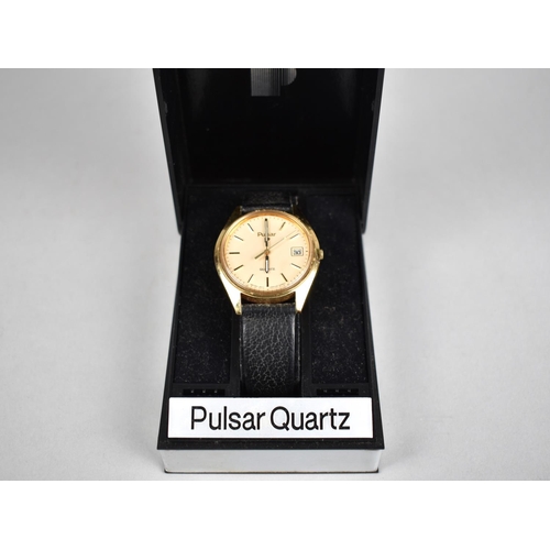 414 - A Cased Gents Pulsar Quartz Watch