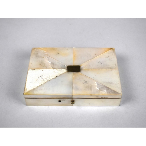 42 - A 19th Century Fitted Mother of Pearl Etui, Rectangular Form with Hinged Lid Opening to Reveal Velve... 