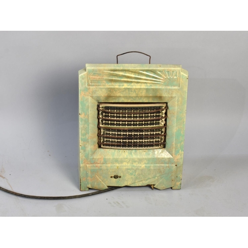 447 - An Art Deco Enamelled Electric Fire for Ornamental Use Only,  35cms Wide