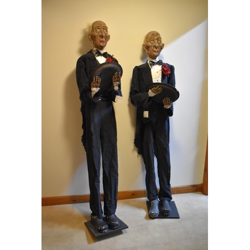 473 - Two Halloween Standing Butler Figures, both with Illuminating Eyes (untested), with box