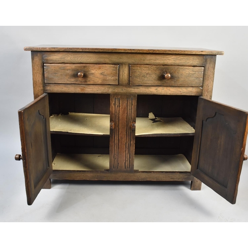 478 - A Mid 20th Century Oak Sideboard with Two Drawers over Panelled Doors to Shelved Cupboard Base, 106c... 