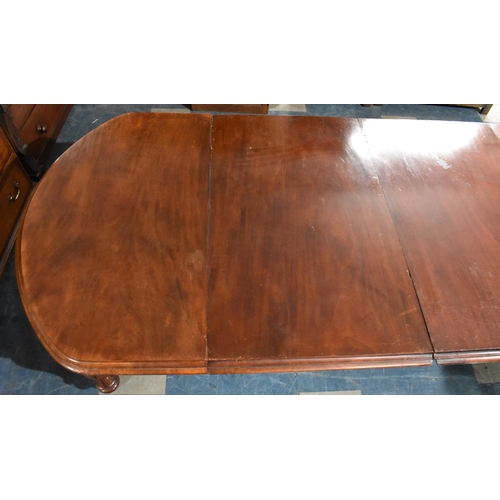 483 - A Late Victorian Mahogany Pull Out Dining Table having Three Extra Leaves Extending to 344cms by 120... 