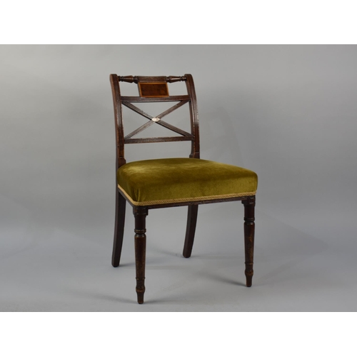 492 - A Single Inlaid Side Chair, Condition Issues