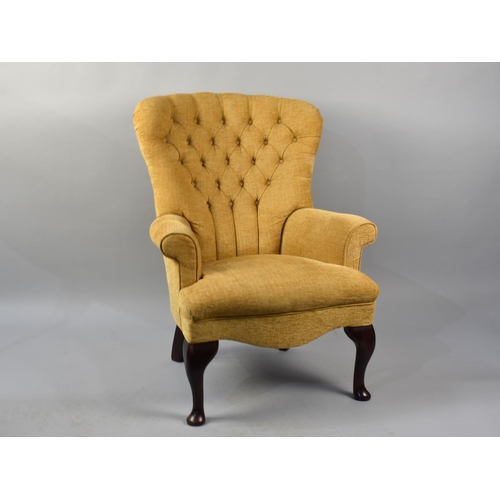 498 - A Late 20th Century Button Upholstered Ladies Arm Chair