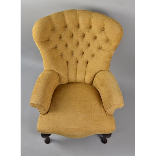 498 - A Late 20th Century Button Upholstered Ladies Arm Chair